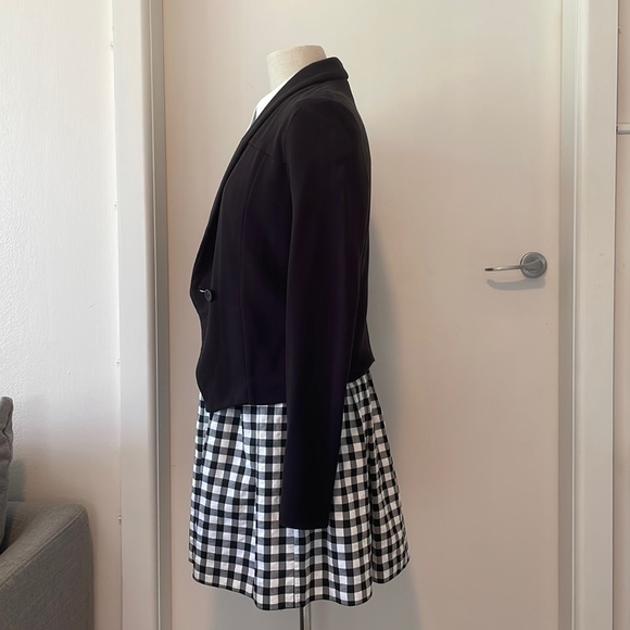 Topshop Black Jersey Blazer with Shoulder Pads, Aus Size 14 (Cotton) - Picture 9 of 16